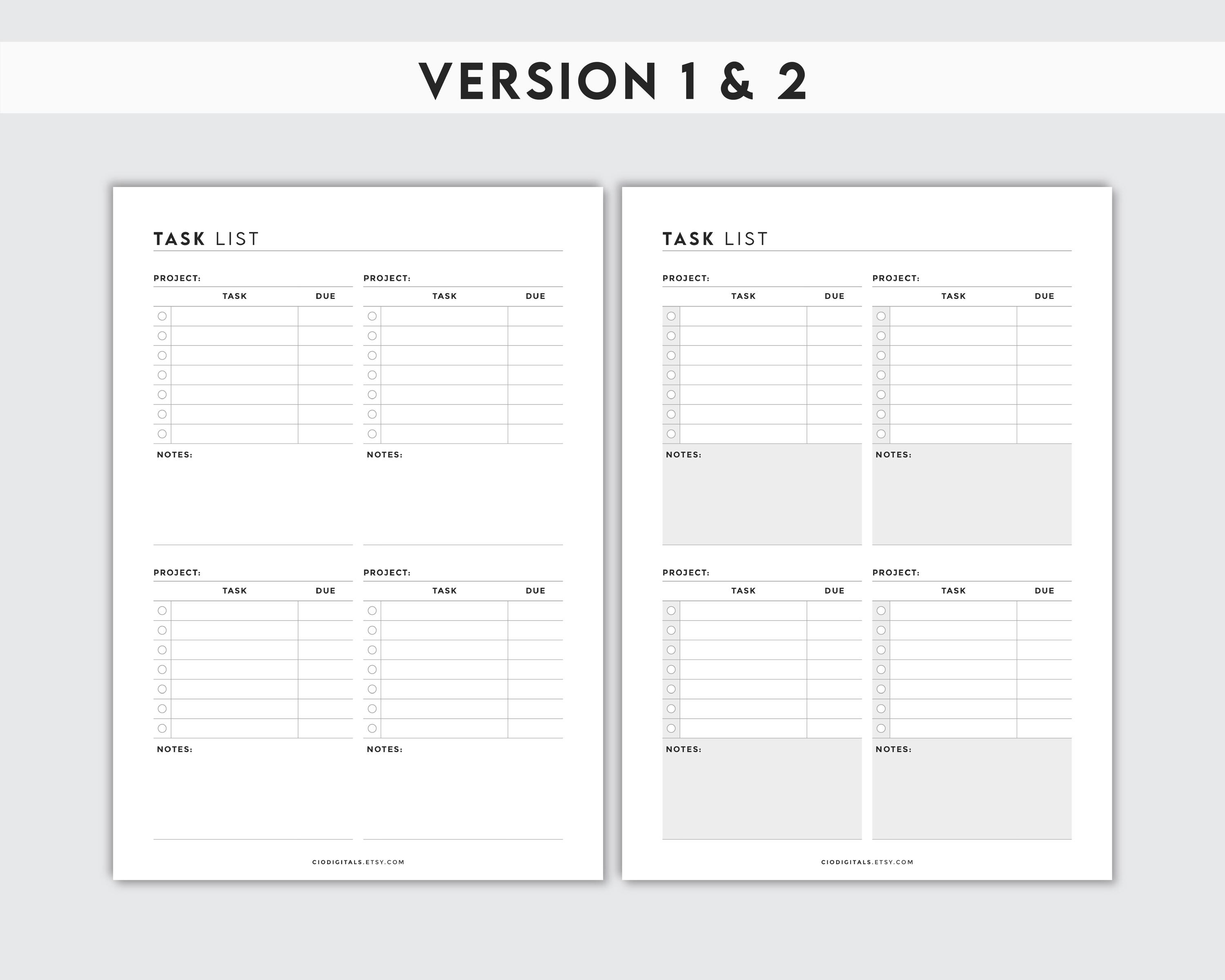 Employee Task List Printable, Work Flow Organizer (digital Download) - Etsy