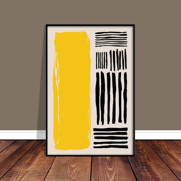 Yellow Modern Art Etsy