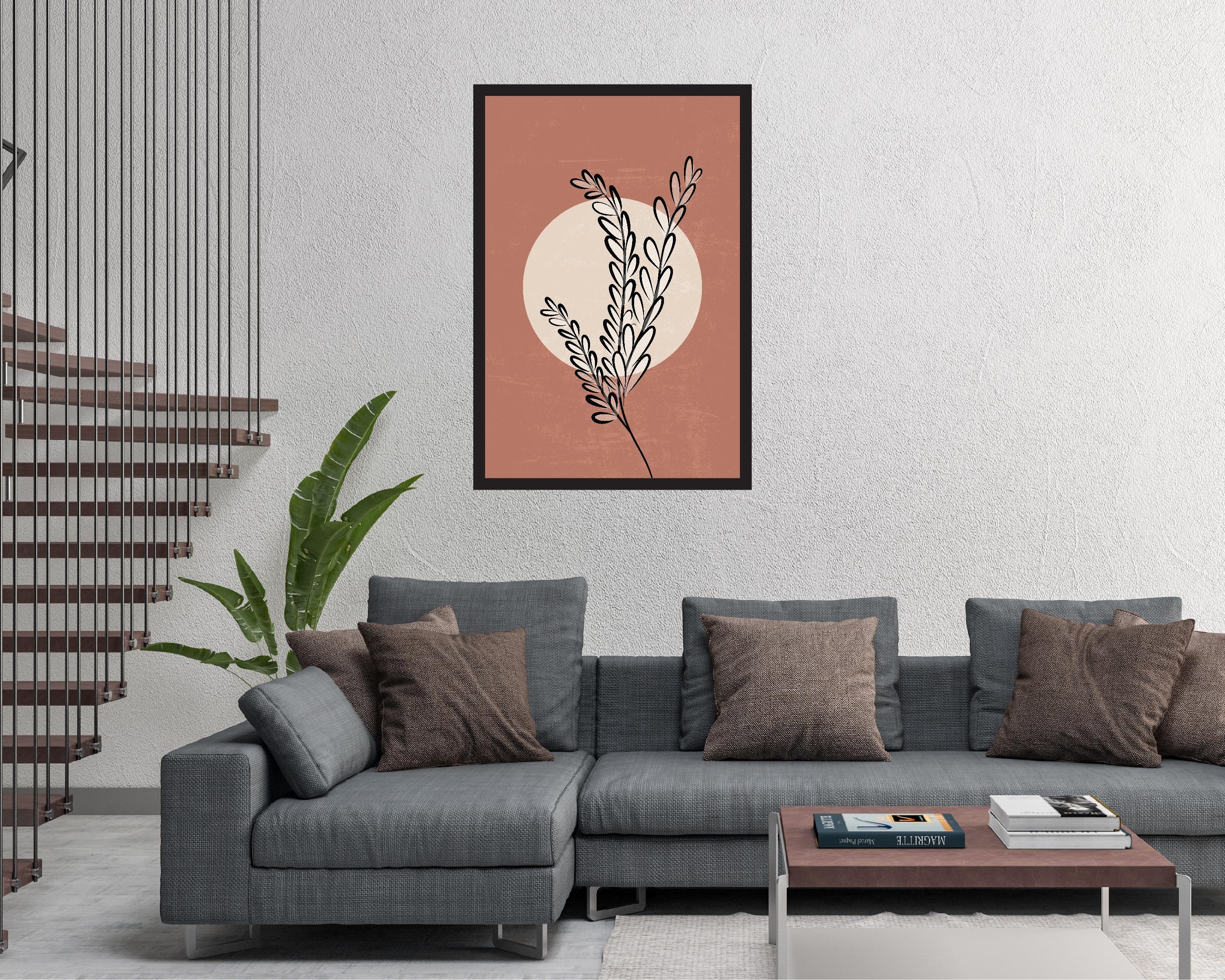 Arte de la pared de lavanda botánico mínimo hojas impresión | Etsy