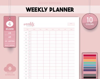 Printable Weekly Planner, Checklist, Schedule (PDF Download)