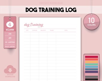 Dog Training Log, Puppy Training Journal (Digital Download)