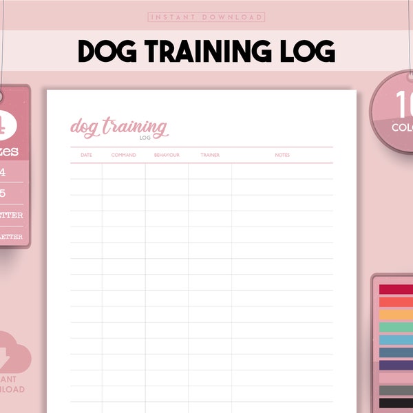 Dog Training, Puppy Journal, Dog Training Planner, Puppy Training, Puppy Supplies, Puppy Essentials, Dog Training Log, Dog Supplies, Puppy