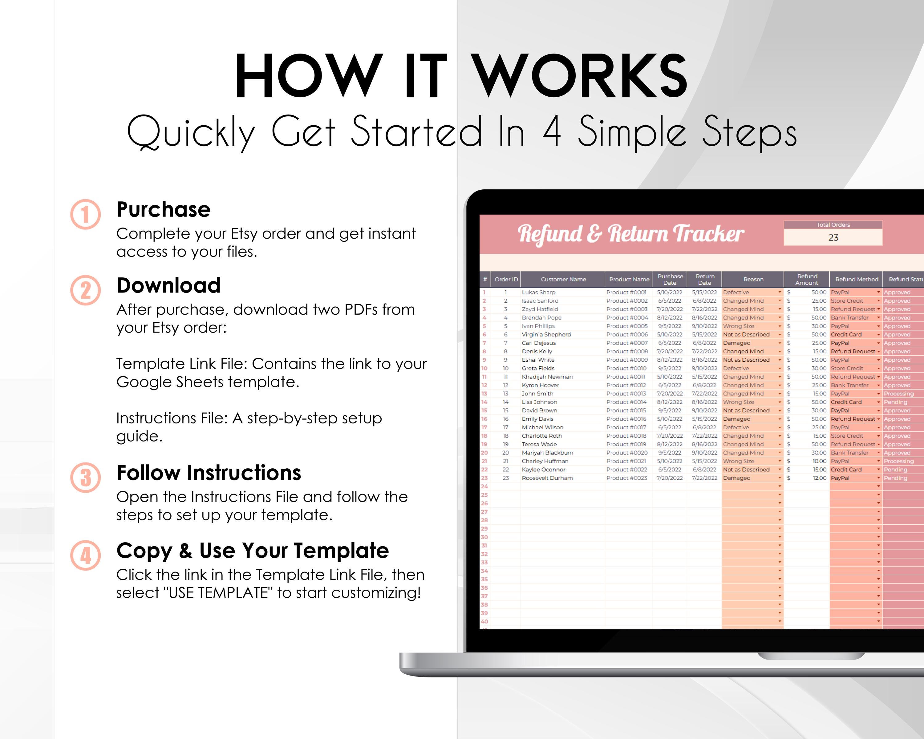 Refund & Return Tracker Template - Automated Google Sheets Tool ...
