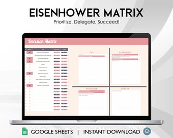 Planilha de Matriz de Eisenhower | Priorização de Tarefas e Produtividade