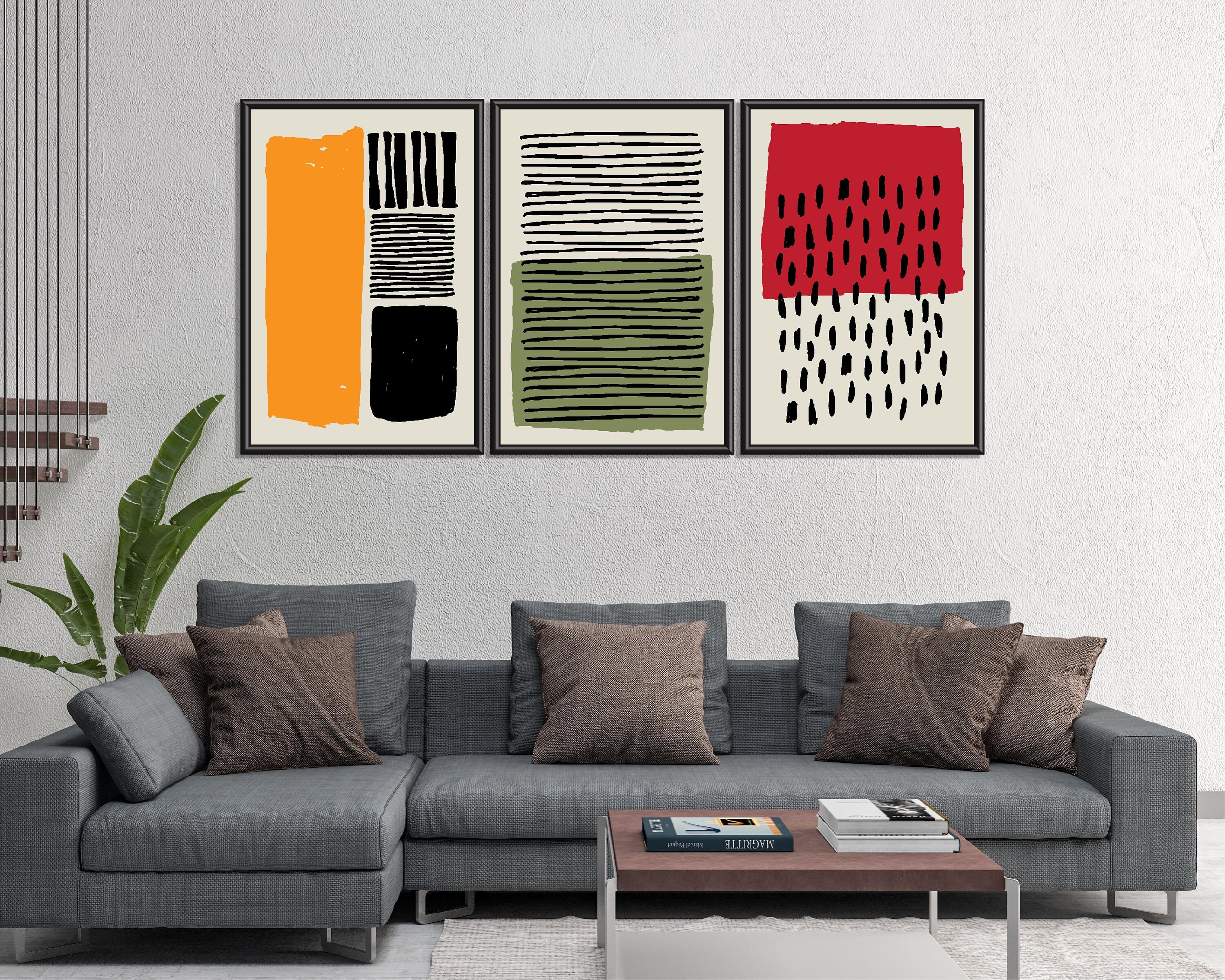Block Colors Art Set of 3 Wall Arts Abstract Wall Art Etsy