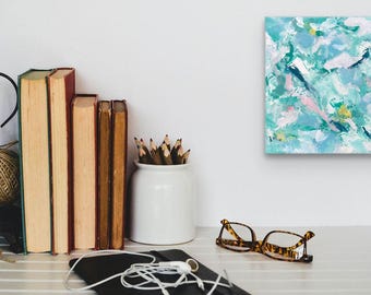 Quadro astratto "Brezza marina", finitura opaca, decorazione murale.