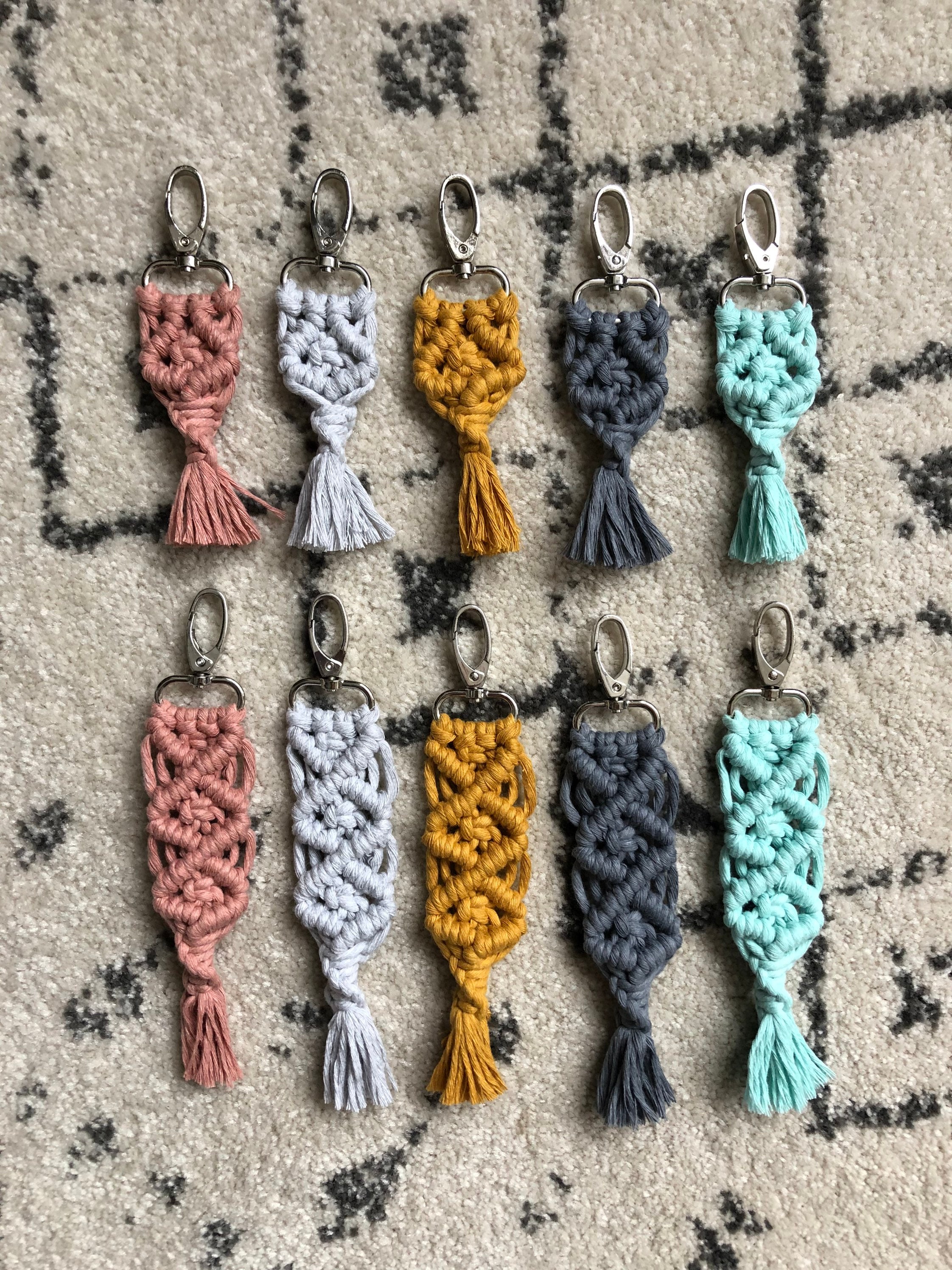 Macrame keyrings / keychains Etsy