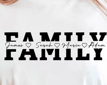Family SVG, Family split name frame svg, family clipart svg, family cut file, family outline, family png, family cricut silhouette svg png