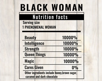 Black Queen svg, Black woman svg – Black girl nutrition facts SVG – png, dxf, svg para cricut silhouette svg - melanin svg Black Girl Magic