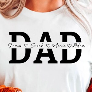 Dad SVG, Father svg, Father&#39;s Day SVG, Customizable Names, dad split name frame svg, dad png, dad cut file, dad outline, dad dxf, cricut