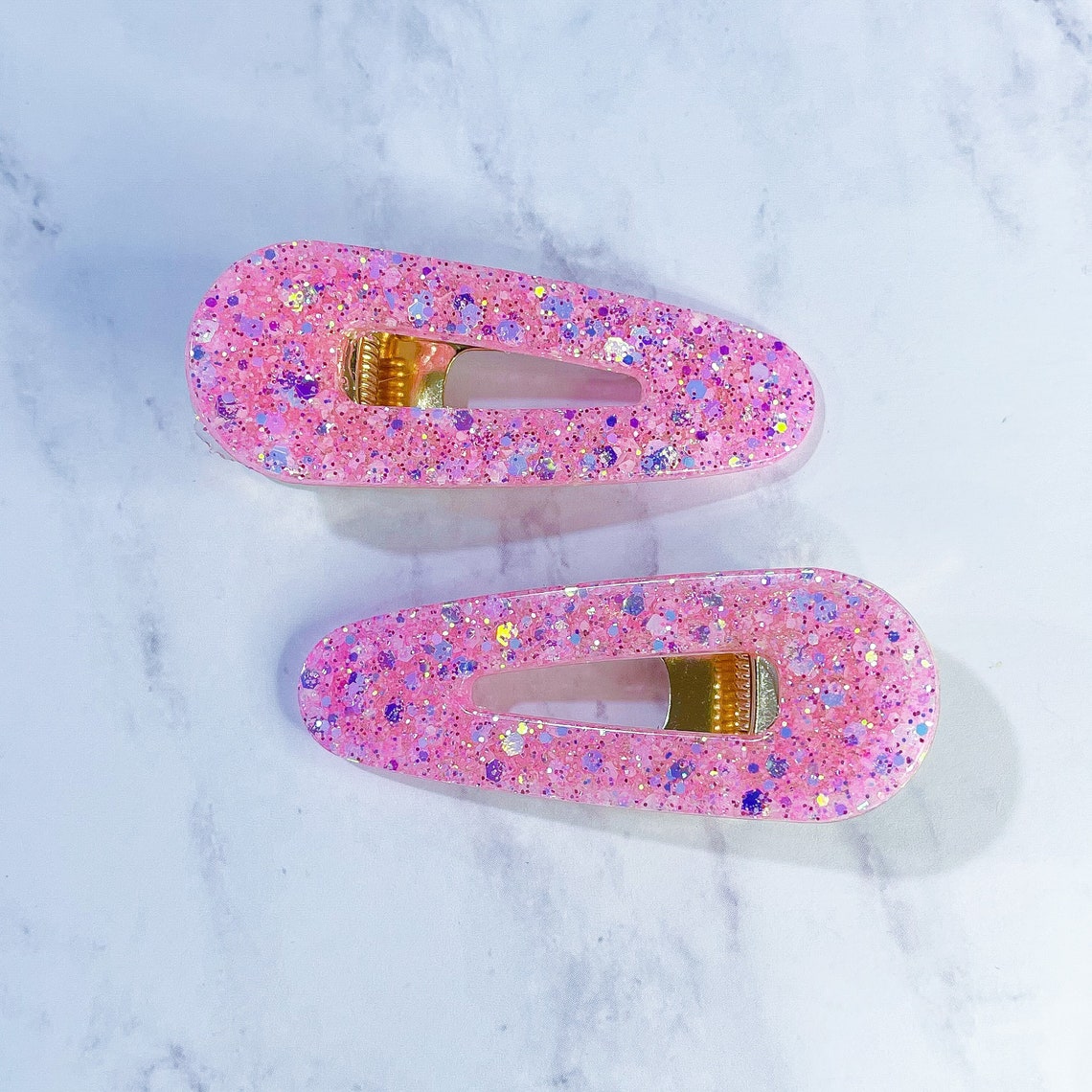 Pink Glitter Hair Clips Cute Hair Clips Hair Accessory Hair Etsy