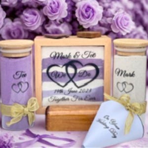 Lot de 3 cérémonies Wedding Dreams Sand Unity, mélange de sable rituel, vase Shadow Box