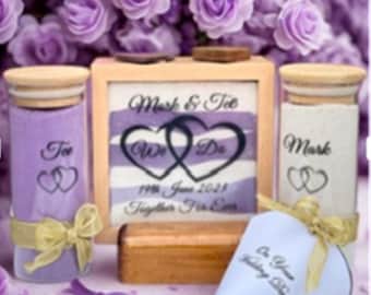 Wedding Dreams Sand Unity Ceremony Set of 3, Blended Sand Ritual, Shadow Box Vase