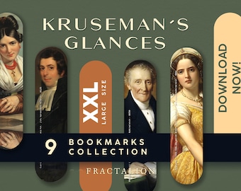 Premium Kruseman's GLANCES — Digital Printable Bookmarks — Book Lover Gift — Elegant Luxury Inspiration — Instant Download — Set of 9 Unique