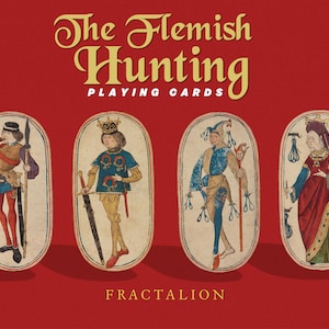 Flemish Hunting Playing Cards — ca. 1475–80  —  Unique Antique Deck — Arts Gift 52 Printable — Instant Download Poker Blackjack — PDF File