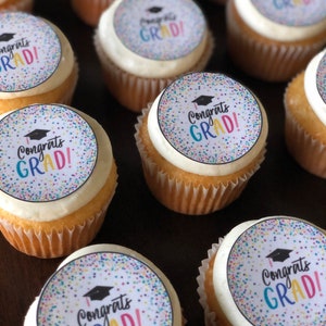 Adornos para cupcakes y galletas de graduación, imágenes comestibles, láminas de glaseado