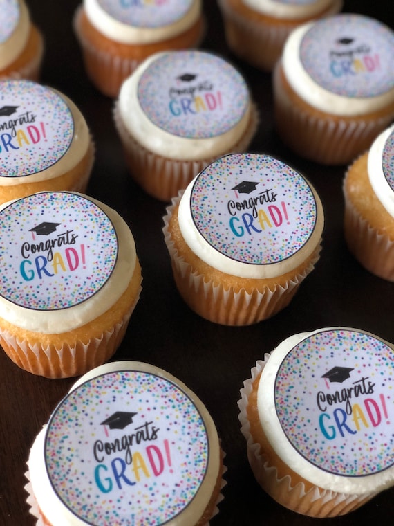 Graduation Cupcake Cookie Toppers Edible Images Icing Sheets Etsy