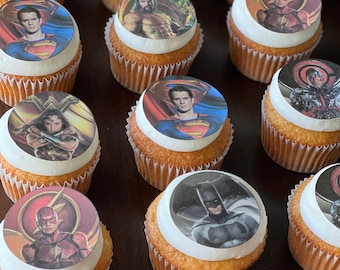 Super Hero Cupcake Cookie Toppers Edible Images Icing Sheets