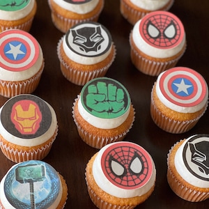 Super Hero Cupcake Cookie Toppers Edible Images Icing Sheets