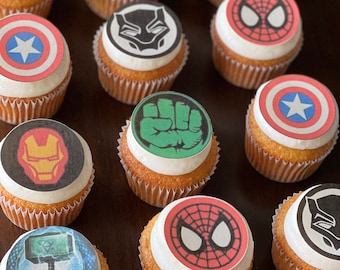 Super Hero Cupcake Cookie Toppers Edible Images Icing Sheets