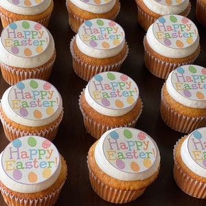 Happy Easter Cupcake Cookie Toppers Edible Images Icing Sheets