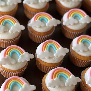 Rainbow Fondant Cupcake Toppers