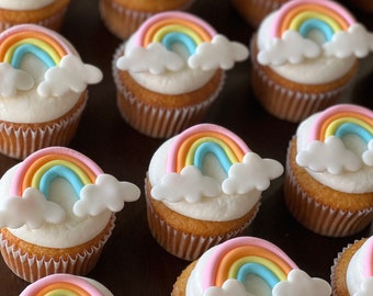 Rainbow Fondant Cupcake Toppers