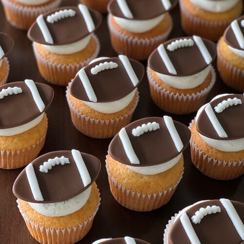 Fondant Football Cake or Cupcake Toppers Fondant Football Etsy