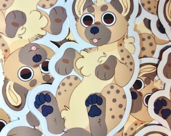 Cartoon Hyena Sticker, Matte Waterproof Vinyl Decal