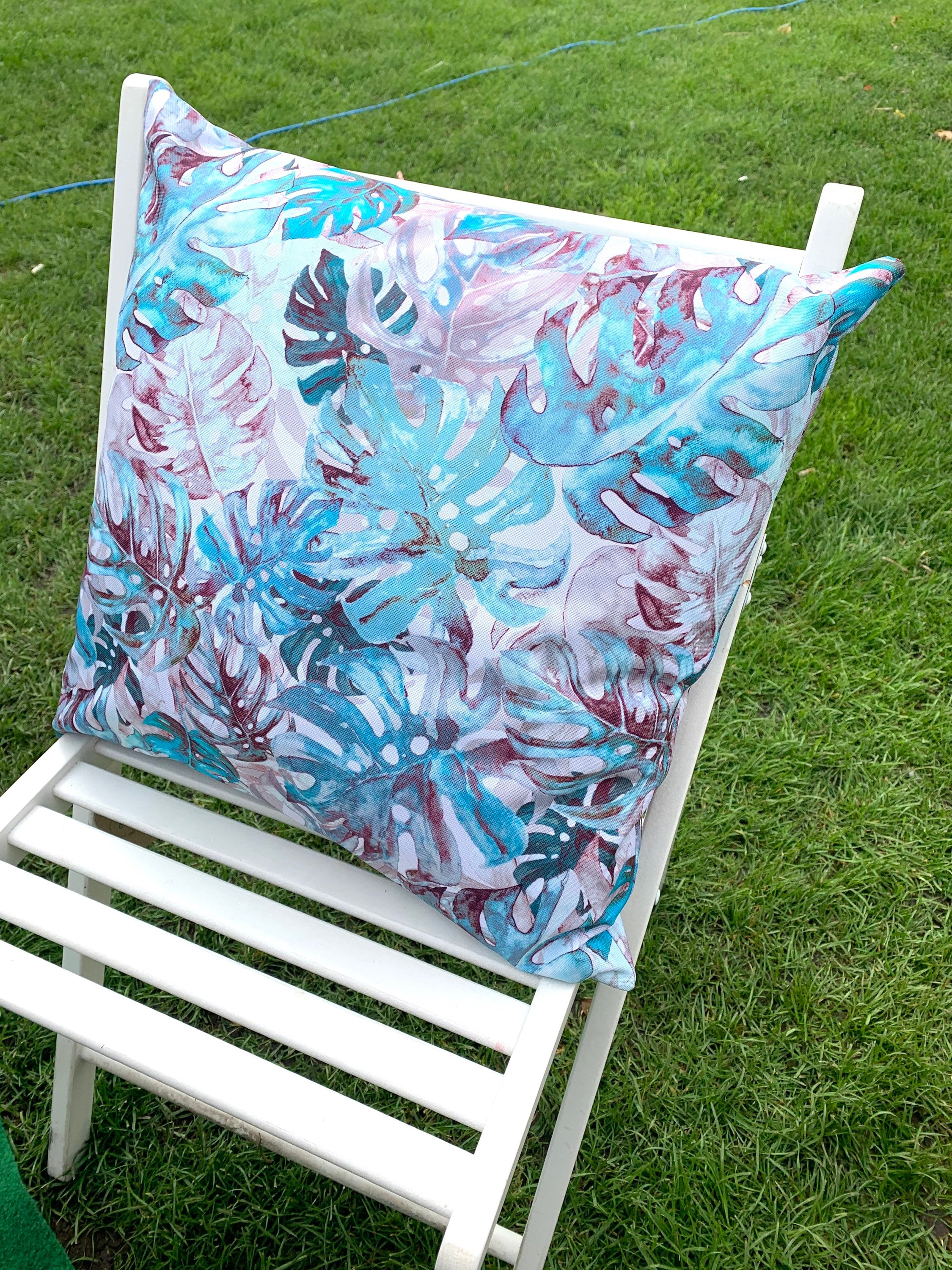 Waterproof Garden Cushion Pillow Botanical Monstera Pattern Etsy