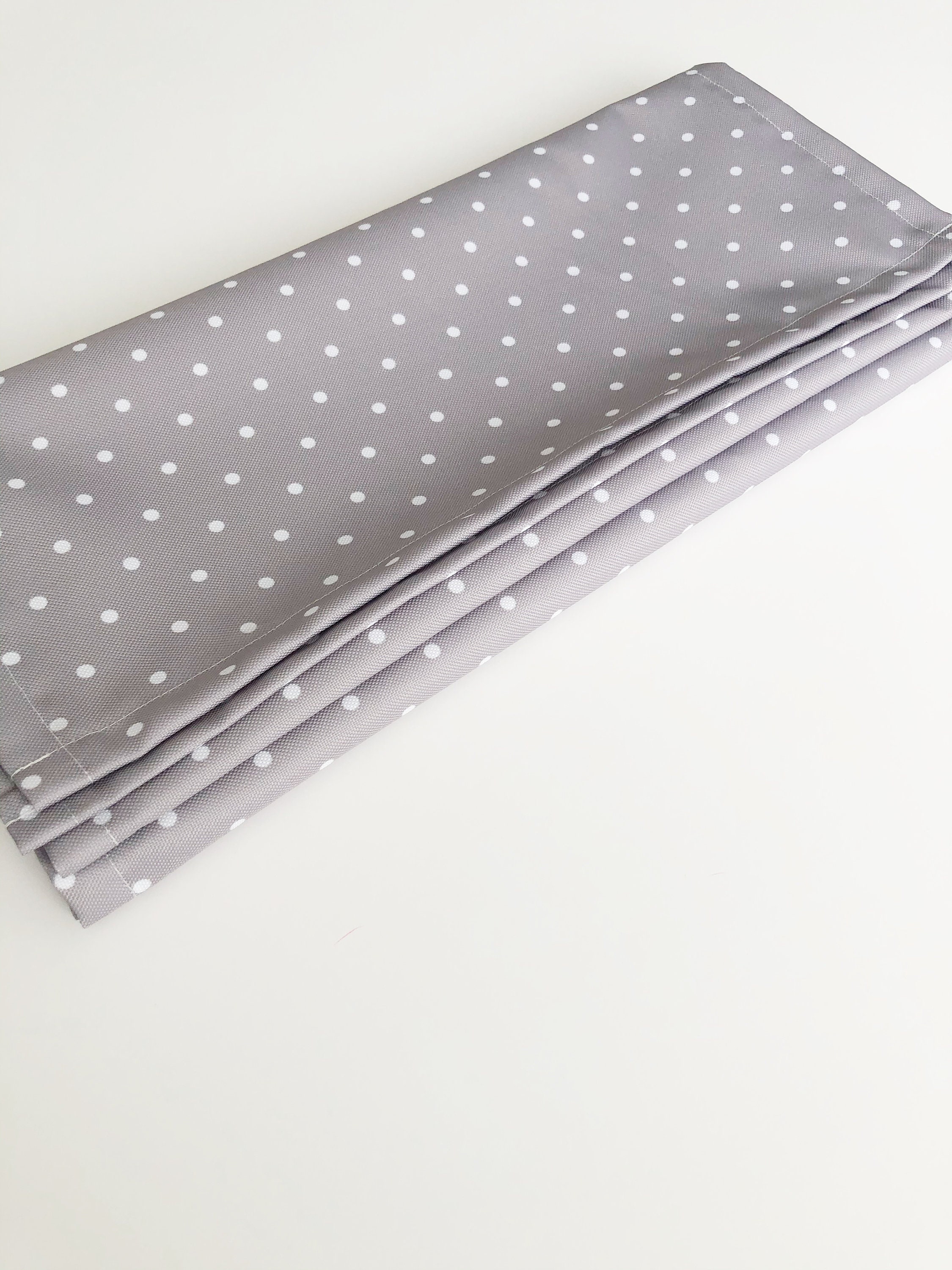 Waterproof Table Runner Grey Polka Dot Outdoor and Indoor Etsy