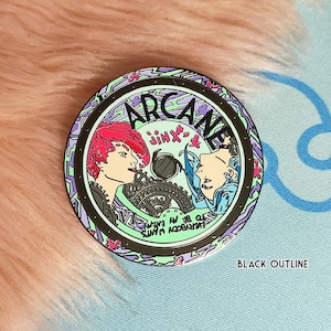 AVAILABLE: ARCANE Enamel Pin - Netflix Series  Arcane Vinyl customizable set accessories - Gold/Black outline League of Legends