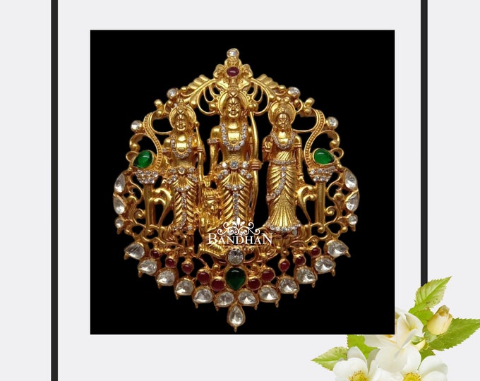 Pure Silver Ram Parivar Pendant, Latest Indian Jewellery, Temple Jewelry, Bandhanemporio, Anavarnabyjaya