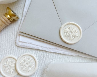 Snowflake Wax Seal - Christmas Card Wax Seal - Holiday Card Wax Seal - Winter Wax Seal Sticker - Self Adhesive Wax Seal - Wax Seal Sticker