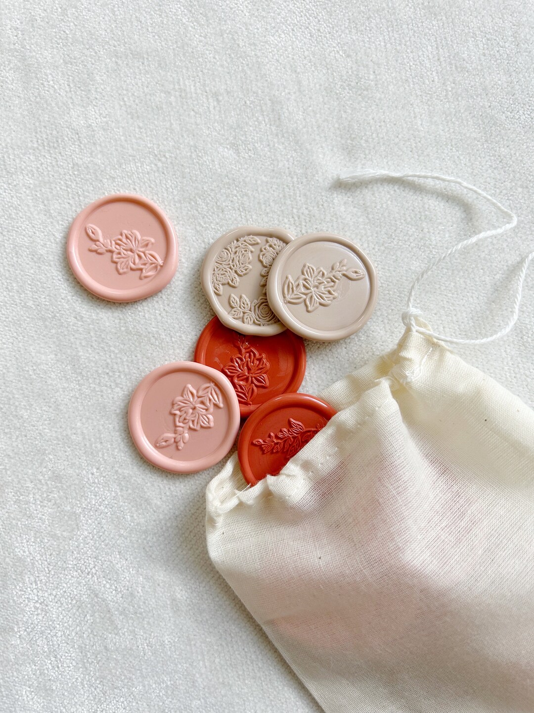 Floral Wax Seal Set 15 Self Adhesive Wax Seal Stickers Floral and