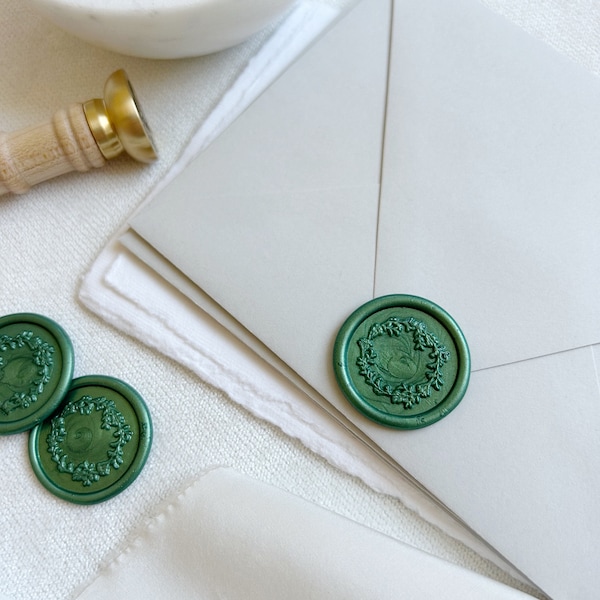 Holiday Wreath Wax Seal - Christmas Card Wax Seal - Holiday Card Wax Seal - Self Adhesive Wax Seal - Wax Seal Sticker