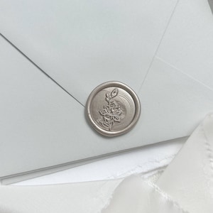 Lacre de cera de magnólia - Adesivo de lacre de cera autoadesivo personalizado - Lacre de cera feito à mão para envelope - Lacre de cera floral - Adesivo de lacre de cera botânico