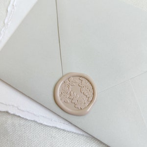 Lacre de cera de rosas - Adesivo de lacre de cera autoadesivo personalizado - Lacre de cera feito à mão para envelope - Lacre de cera floral - Adesivo de lacre de cera botânico