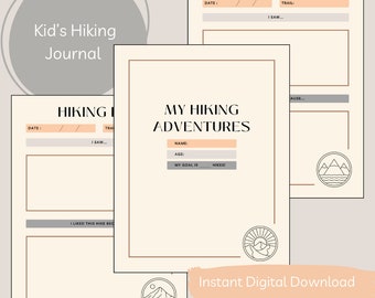 Hiking Journal for Kids - Instant Digital Download - Adventure Journal - Kid's Hiking Log - Hiking Journal Printable - Kid Nature Journal