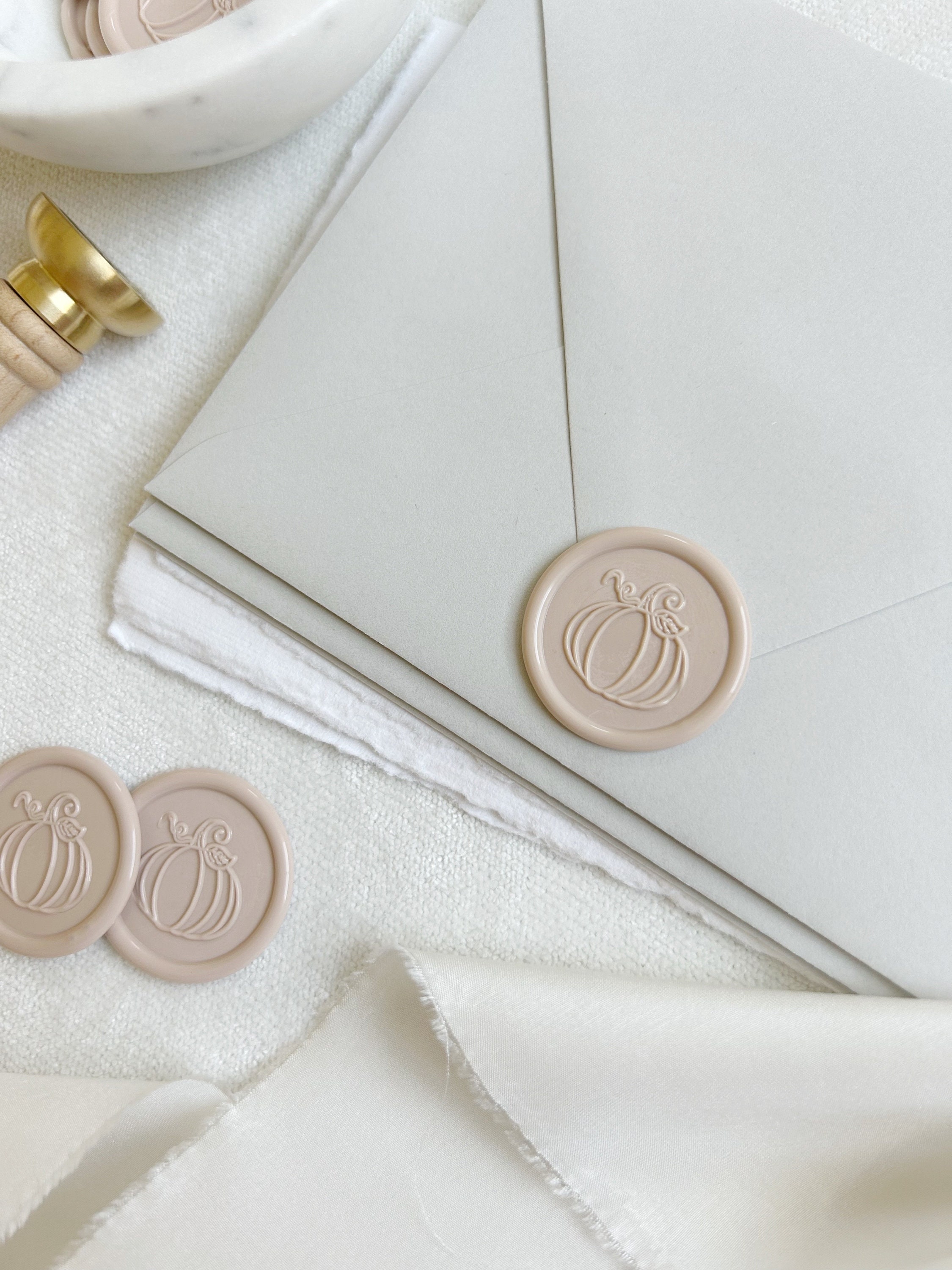 Handmade Pumpkin Wax Seal Stickers: Fall Thanksgiving Envelope Seals