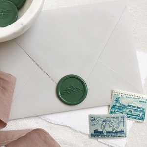 Selo de cera da montanha - Adesivo de selo de cera autoadesivo - Selo de cera feito à mão para envelope - Selo de cera do Colorado - Adesivo de selo de cera personalizado