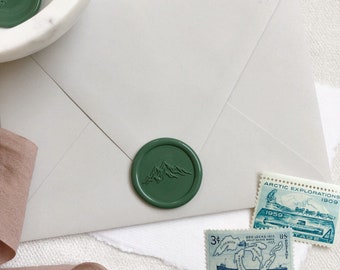 Mountain Wax Seal - Self Adhesive Wax Seal Sticker - Handmade Wax Seal for Envelope - Colorado Wax Seal - Custom Wax Seal Sticker