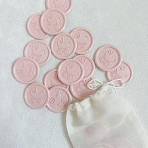 Set de sceaux de cire pour bébé fille - faire-part de naissance fille - sceaux de cire de remerciement pour baby shower fille - coffret cadeau de sceaux de cire pour nouvelle maman