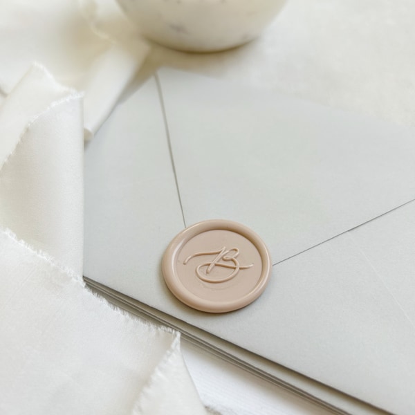 Custom Initial Wax Seal Sticker: Self Adhesive Wedding Seals