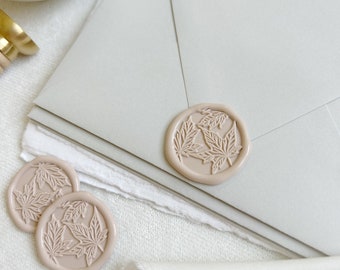 Fall Maple Leaf Wax Seal Stickers: Thanksgiving Wedding Invitations