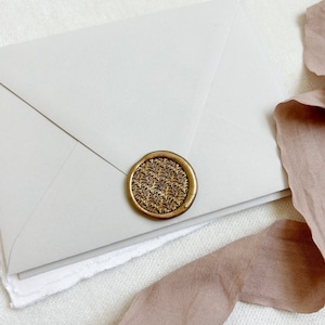 Feathered Lace Wax Seal Sticker: Self-Adhesive Wedding Invitation Seal