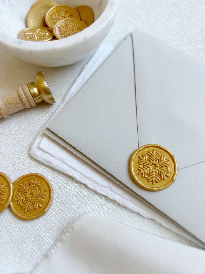 Snowflake Christmas Card Wax Seal