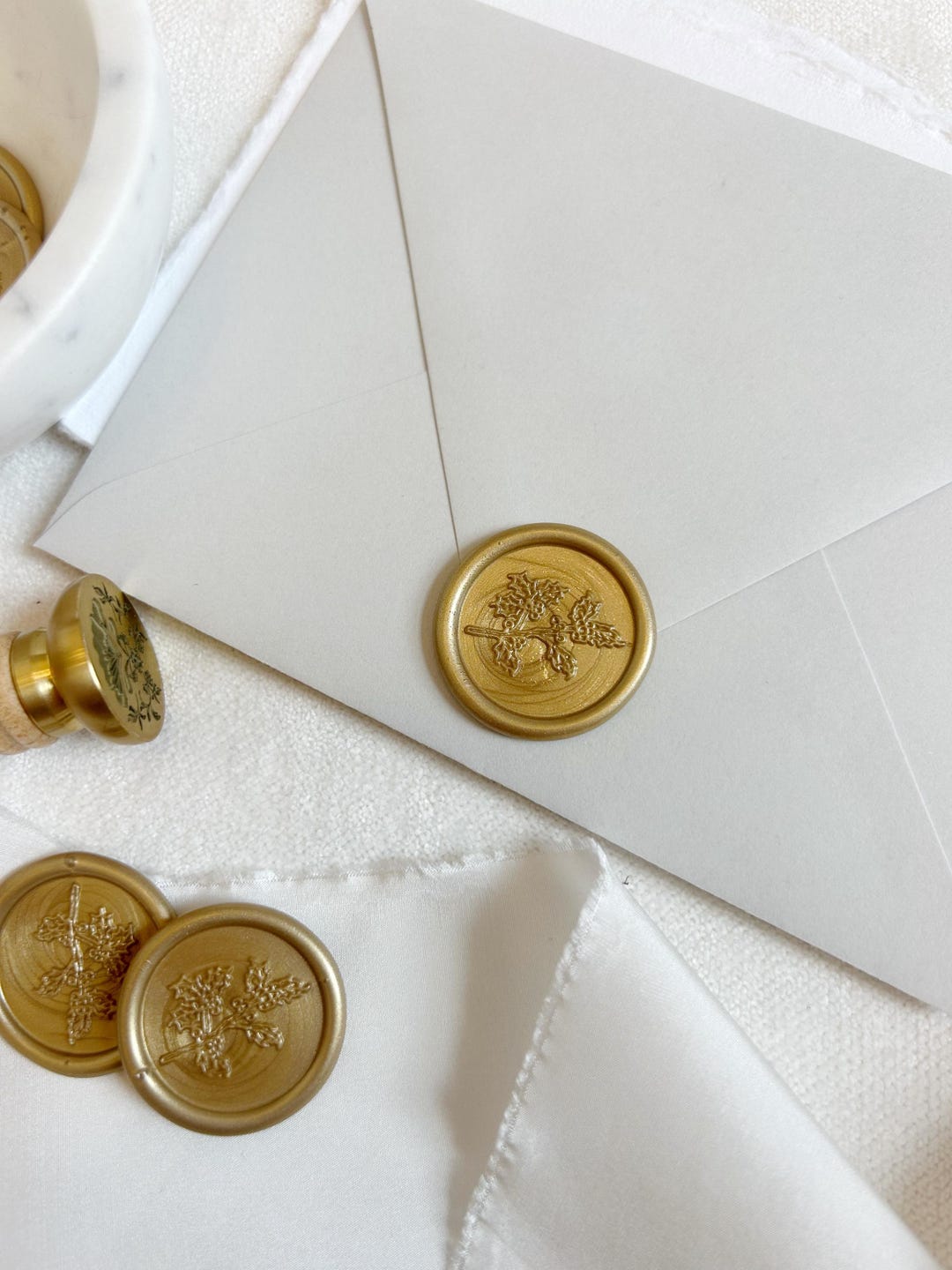 Handmade Holly Wax Seal Stickers: Christmas Card Envelope Seals - Etsy