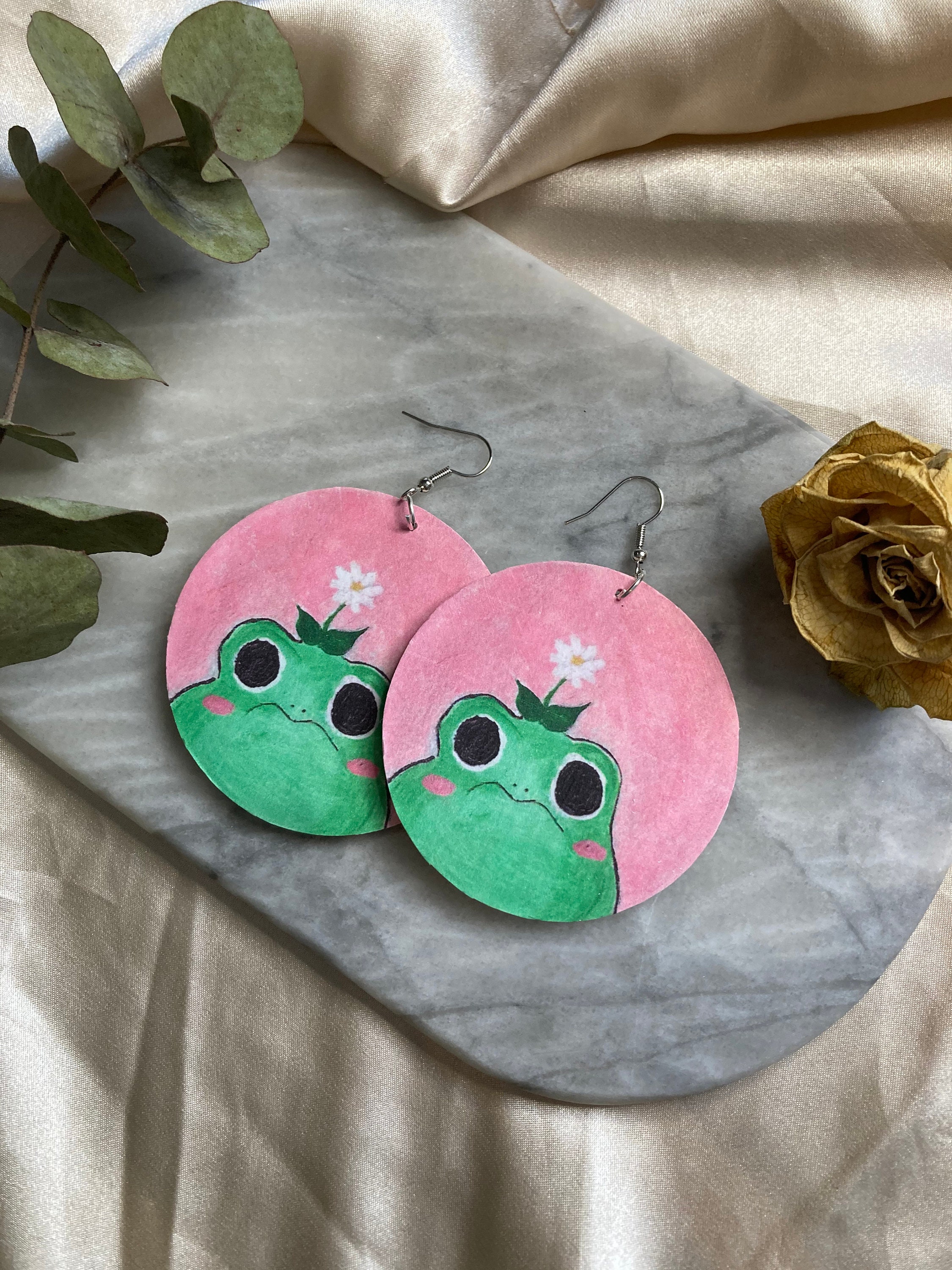 Frog earrings Etsy
