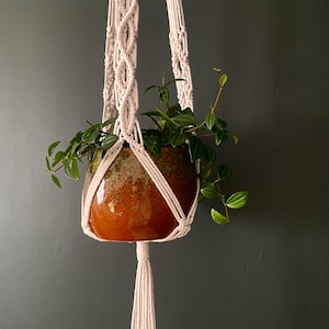 Extra Long Macrame Plant Hanger: Boho Home Decor, 44” Pot Holder